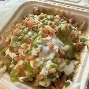 Fries with choice of meat.