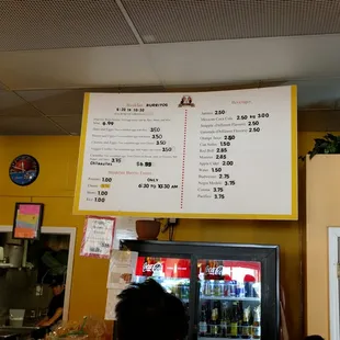 Breakfast menu