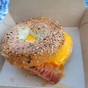 Bagel breakfast sandwich. It was... ok.