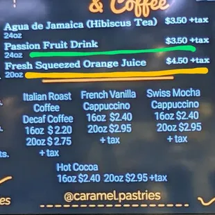 menu