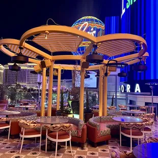 Patio oversee the strip