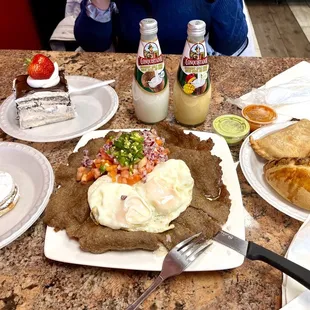 a plate of food on a table
