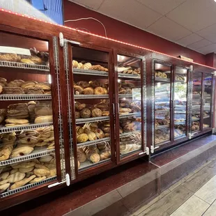 a display of baked goods