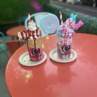 wo drinks on a table