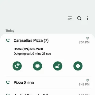 a list of pizzas