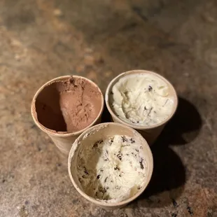 three cups of gelato