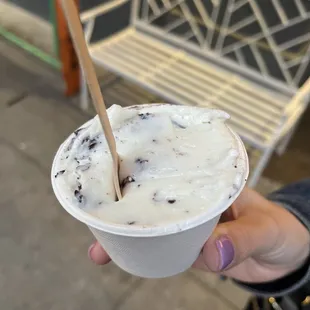 Stracciatella Gelato- overall not great- watery and lackluster flavor.