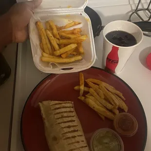 Chicken shawarma with fries/drink