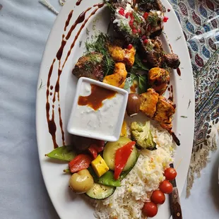 Beautiful clean full flavored kebab combo plate