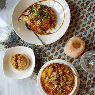 Moroccan Lamb Tagine and Lamb Biryani. Art of food and delicious