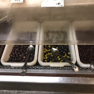 olives in trays