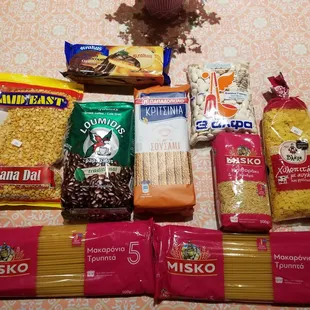 a variety of food items