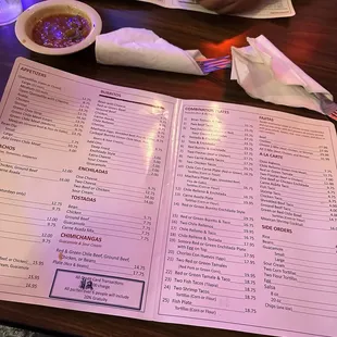 menu
