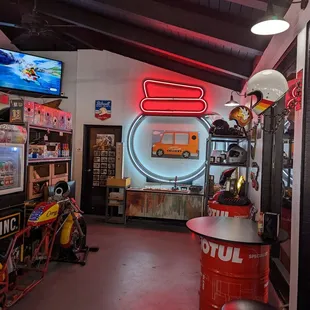 the interior of a cafe