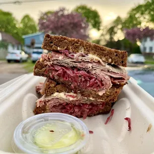 beef pastrami reuben ($13.50) -- sooo good!