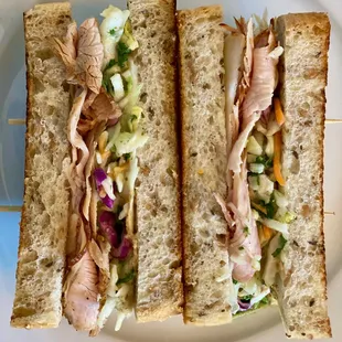 Turkey Pastrami Sandwich with Slaw on Multigrain
