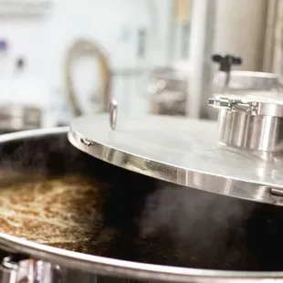 a large pot of food being cooked