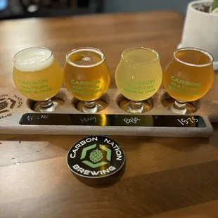 a flight of beers