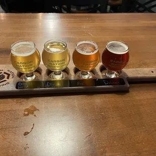 a flight of beers