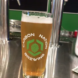 Left Coast Pils. Made with Cascade, Centennial, and Amarillo Hops. Nice body.
