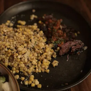 Skirt steak, street corn, chimmichurri