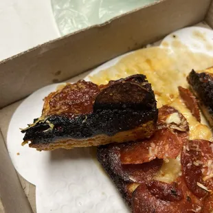 Burnt pizza