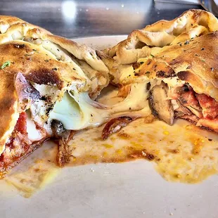 Pepperoni, Sausage, and Mushroom Calzone