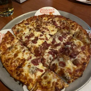 a pizza on a plate