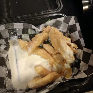 a basket of fried food