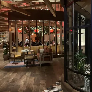 the inside of a restaurant