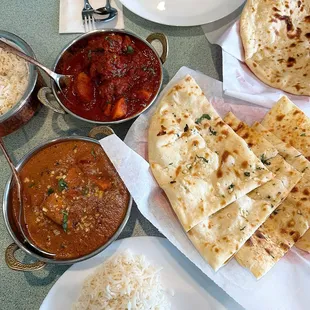 Garlic Naan and Paneer Naan