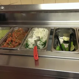 Salsa bar for deli food