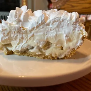 Slice of banana cream pie