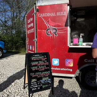 Food truck with menu