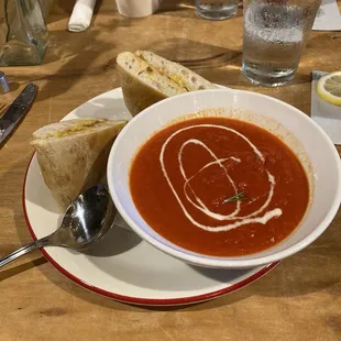 Tomato soup and grilled cheese