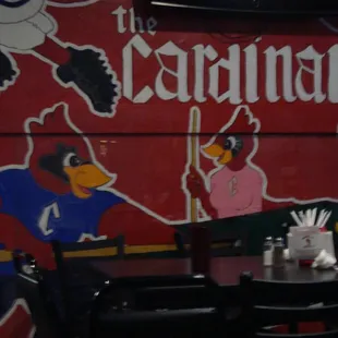 Mural on the inside of the Cardinal