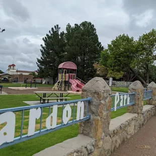 Fence with park's name