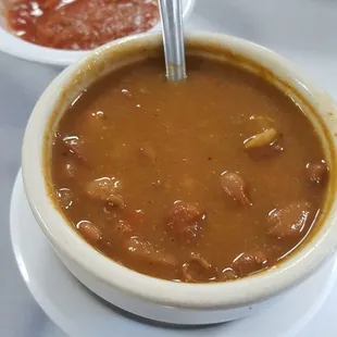 Charro Beans came with meal! Perfectly sized, hearty &amp; oh so good like homemade! Is my Abuela back there?