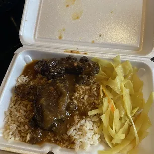 Meat, rice, cabbage