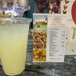 Limeade &amp; menu