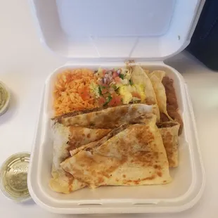 Carne asada quesadilla combo