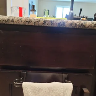 Other damaged drawer front. Damaged during installation and Carefree refuses to repair damage.