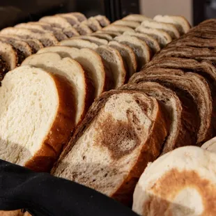a variety of breads