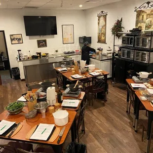 the kitchen and dining area