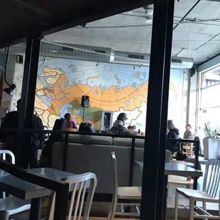 a map of the world on the wall