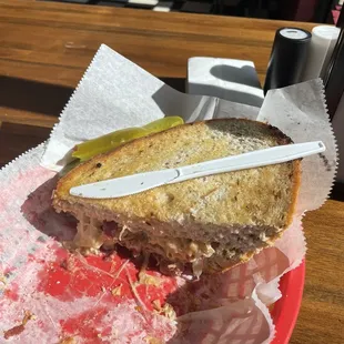 This is 1/2 their Rueben with corned beef, sauerkraut and thousand islands dressing.