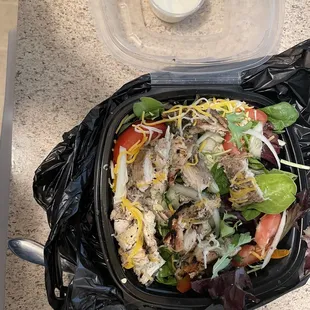 Jerk chicken salad with homemade ranch