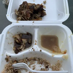 Hard jerk chicken that couldn't be chewed which was the whole portion