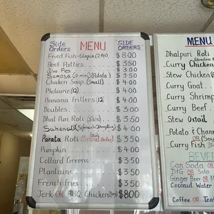 Updated menu