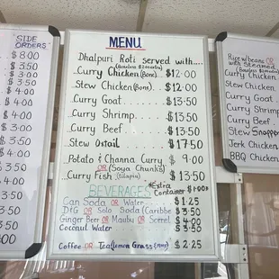 Updated menu